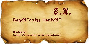 Bagóczky Markó névjegykártya